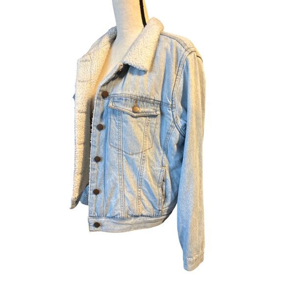 Ashley Vintage Charm Trucker Jean Sherpa-Lined Jacket Light Blue Size XL - Picture 5 of 6